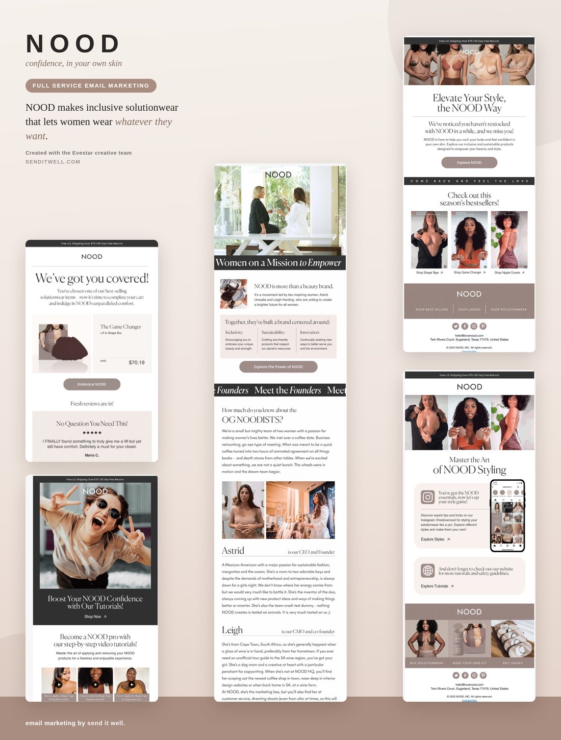 NOOD email designs